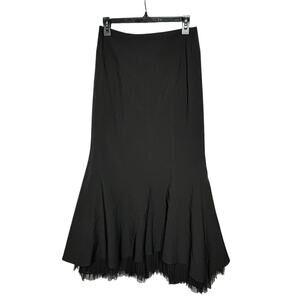 Vintage Suzanne Black Witchy Flare 80s Corset Goth Grunge Full Skirt Size Small